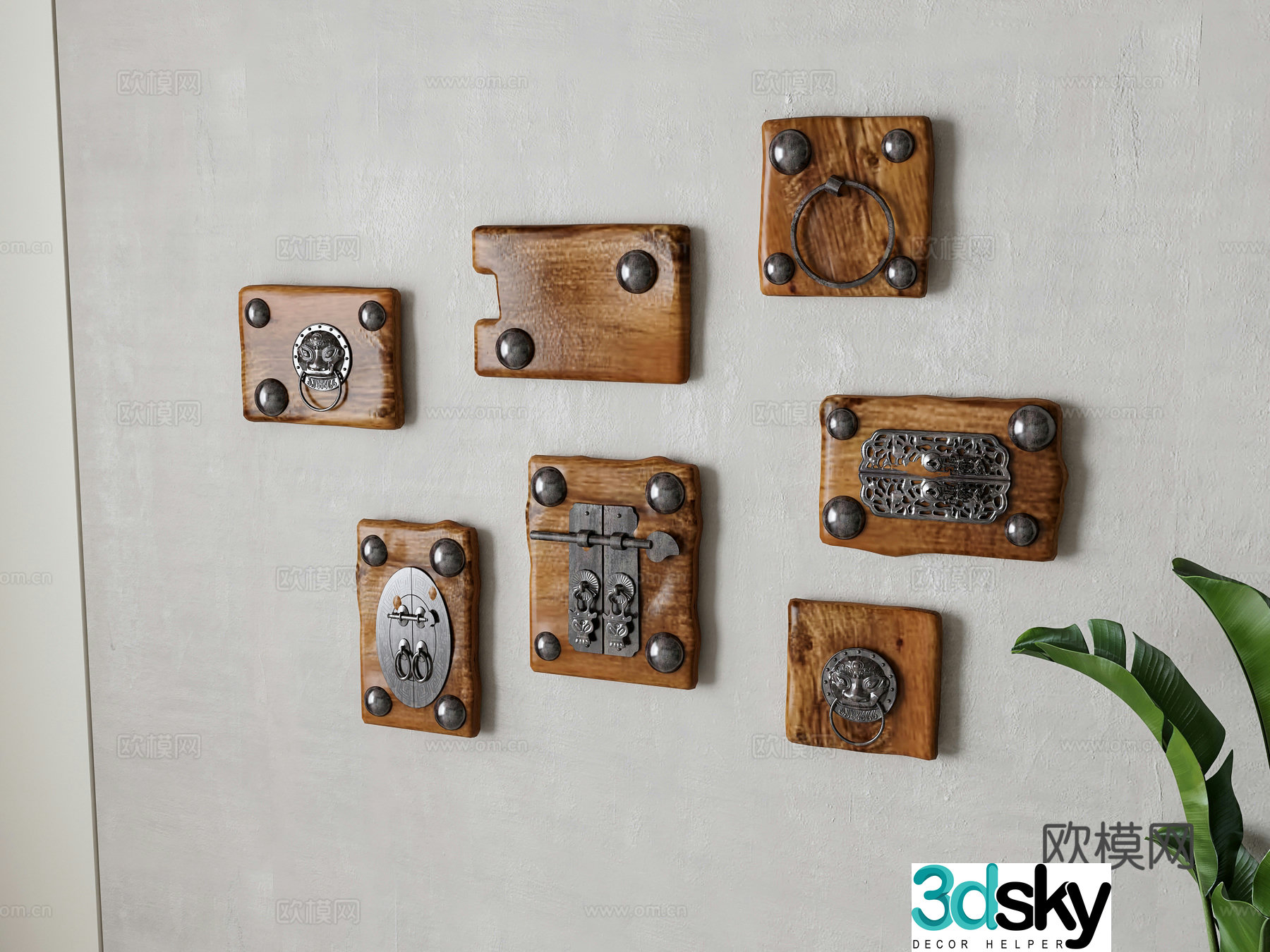 Retro wall decoration pendant 3d model