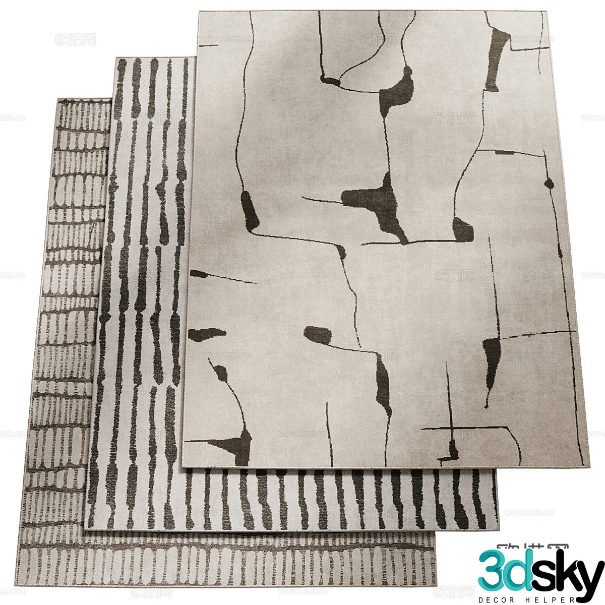 New Chinese style fabric carpet 3D model