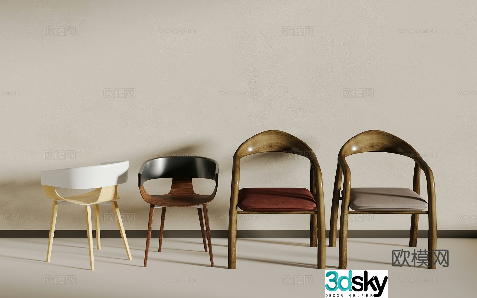 New Chinese-style seat 3D model