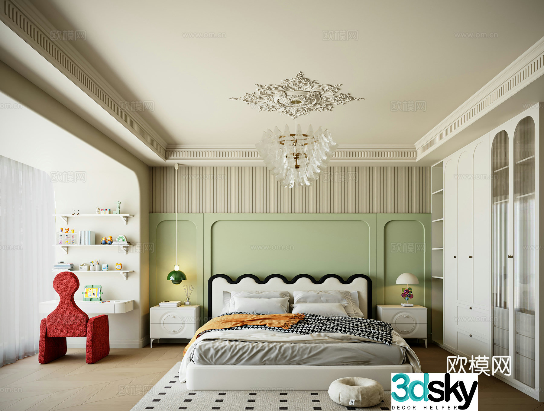 Modern French children’s room 3d model