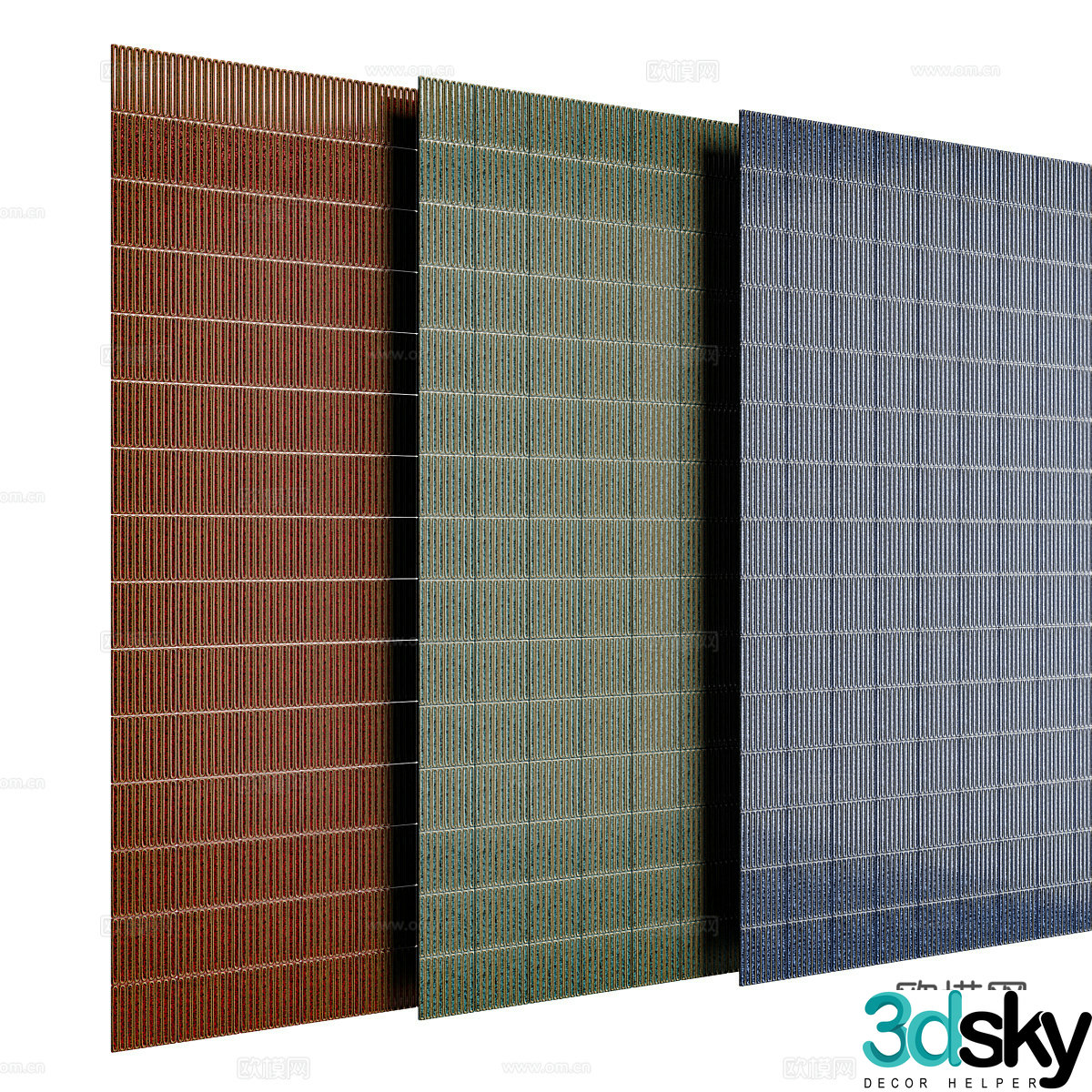 New Chinese tiles flower tiles 3D model