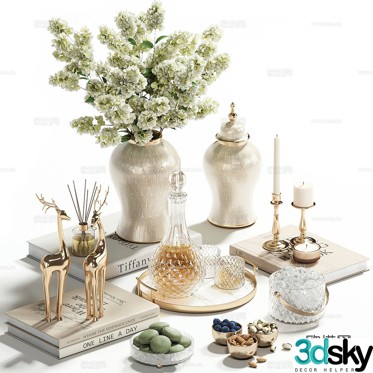 New Chinese style light luxury ornaments 3D model