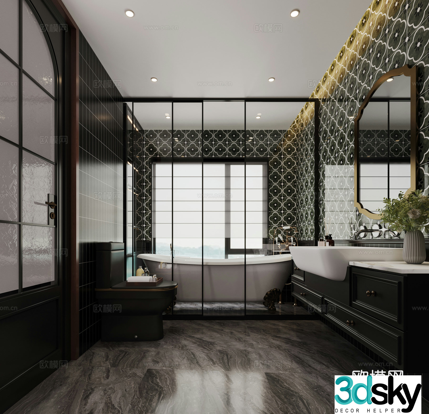 American medieval bathroom 3D model