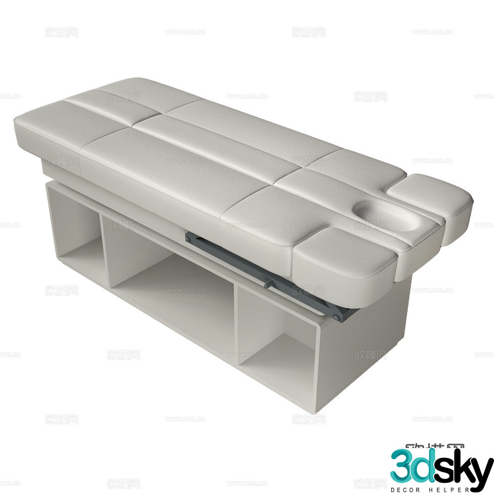 Modern professional leather massage table 3d model