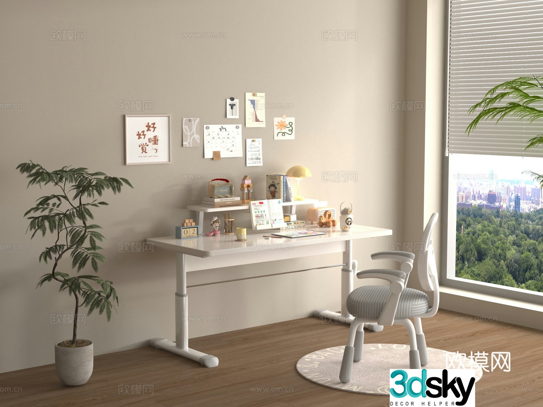 Children’s study desk 3d model