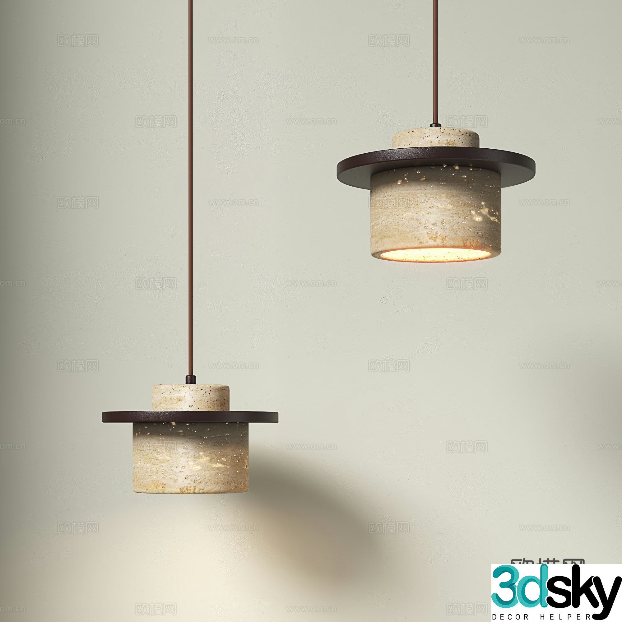 Japanese restaurant bar chandeliers small chandeliers small chandeliers middle-aged homestay front desk chandeliers small 3D model of cave stones