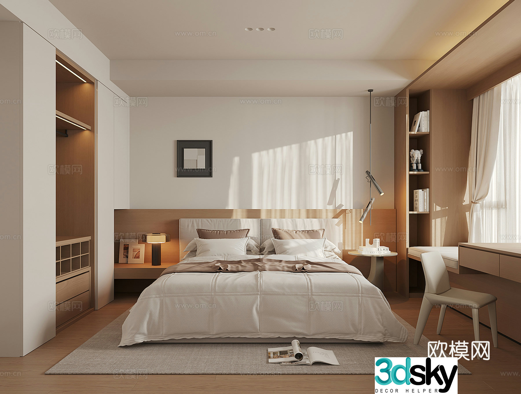 Modern home bedroom 3d model