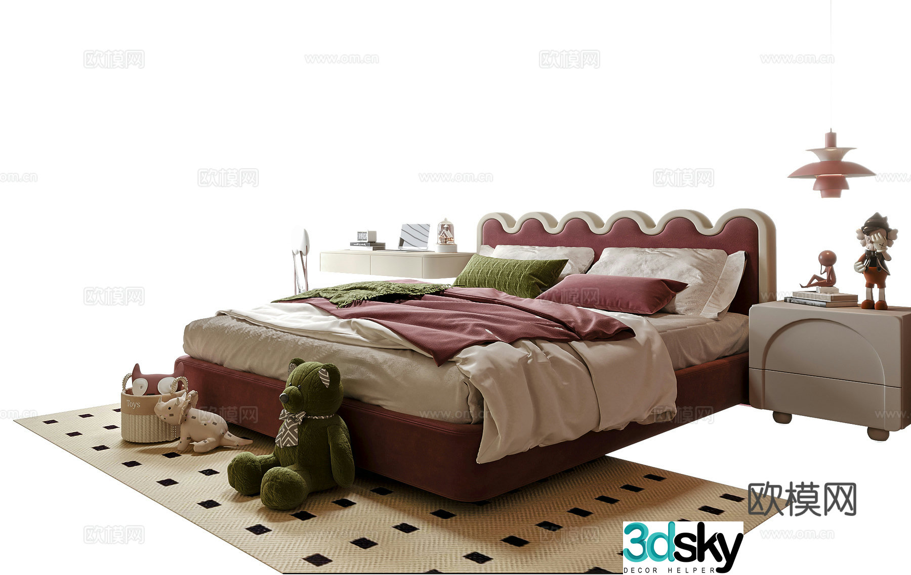 Modern children’s bed 3d model