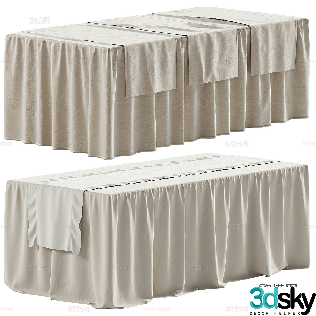 New Chinese tablecloth 3D model