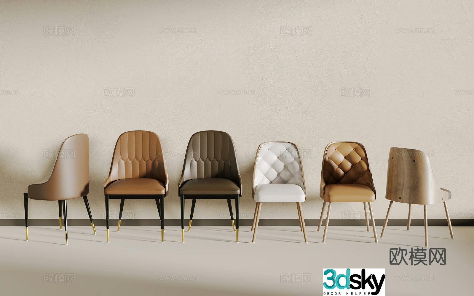 Light luxury chair 3d model