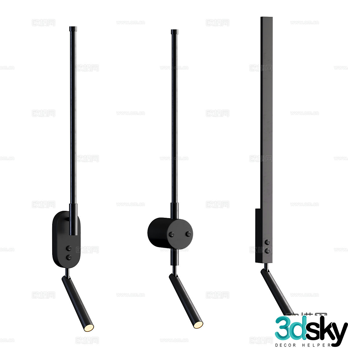 Modern Italian minimalist long wall lamp 3D model