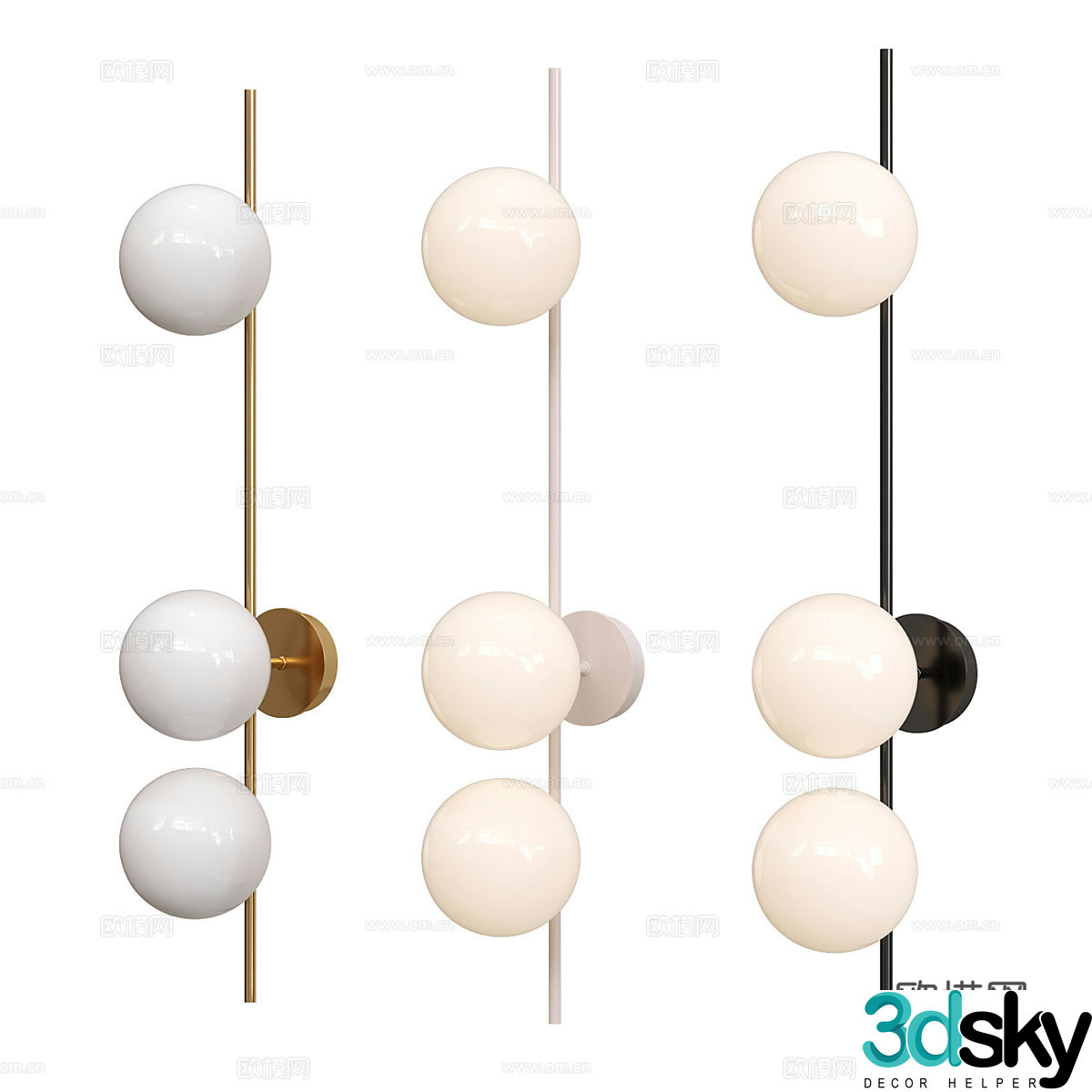 Modern light luxury minimalist decorative wall light 3D model