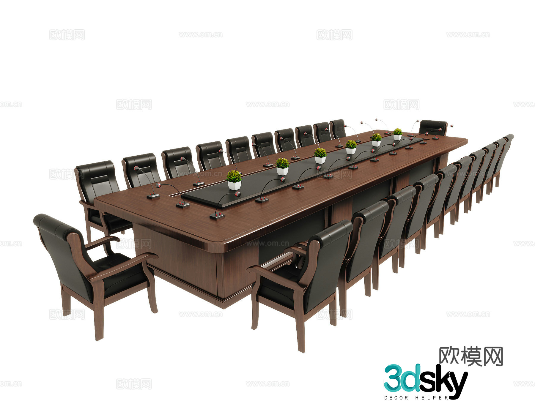 Conference table and chair combination 3D model