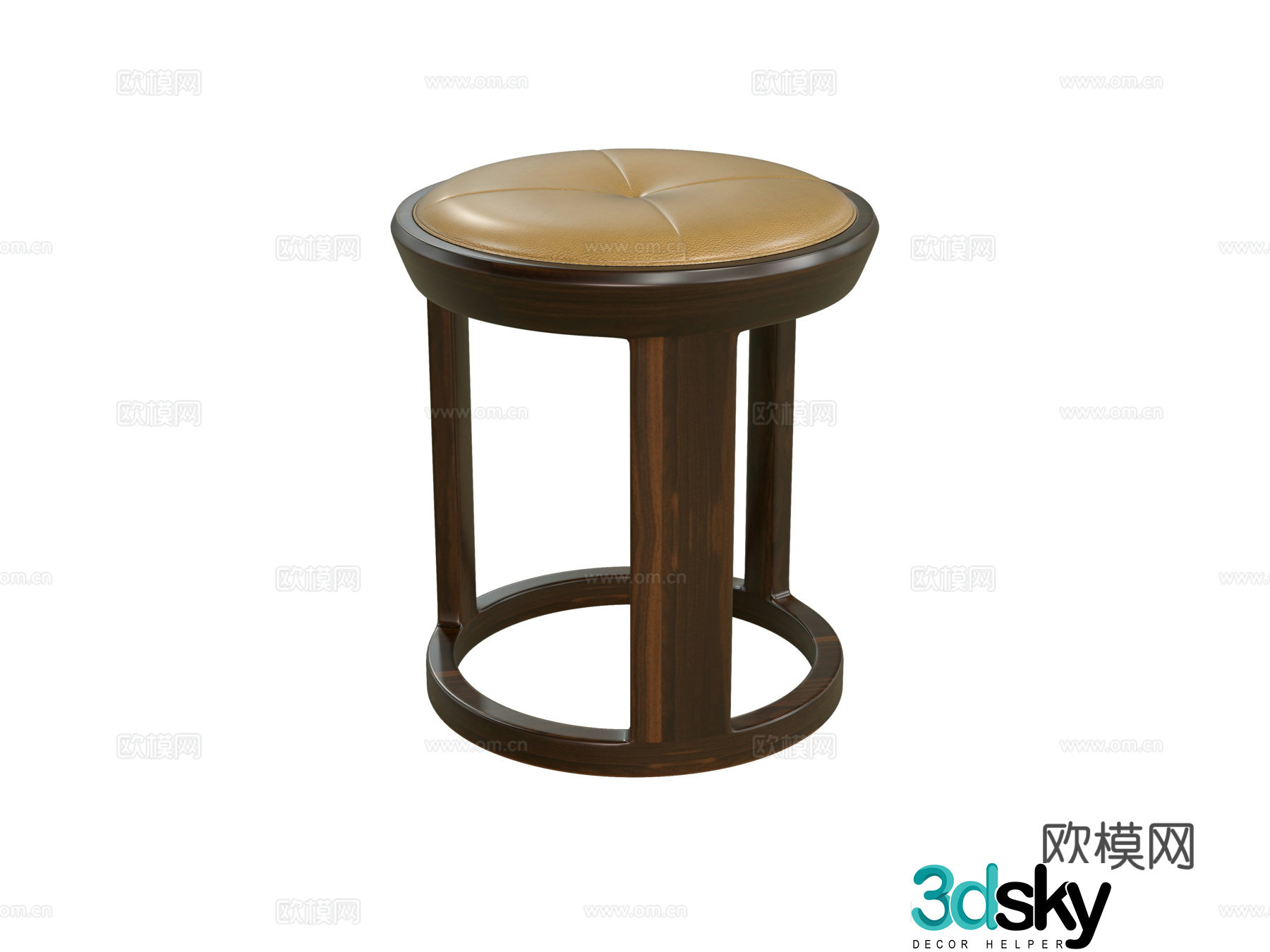 New Chinese style makeup stool 3D model