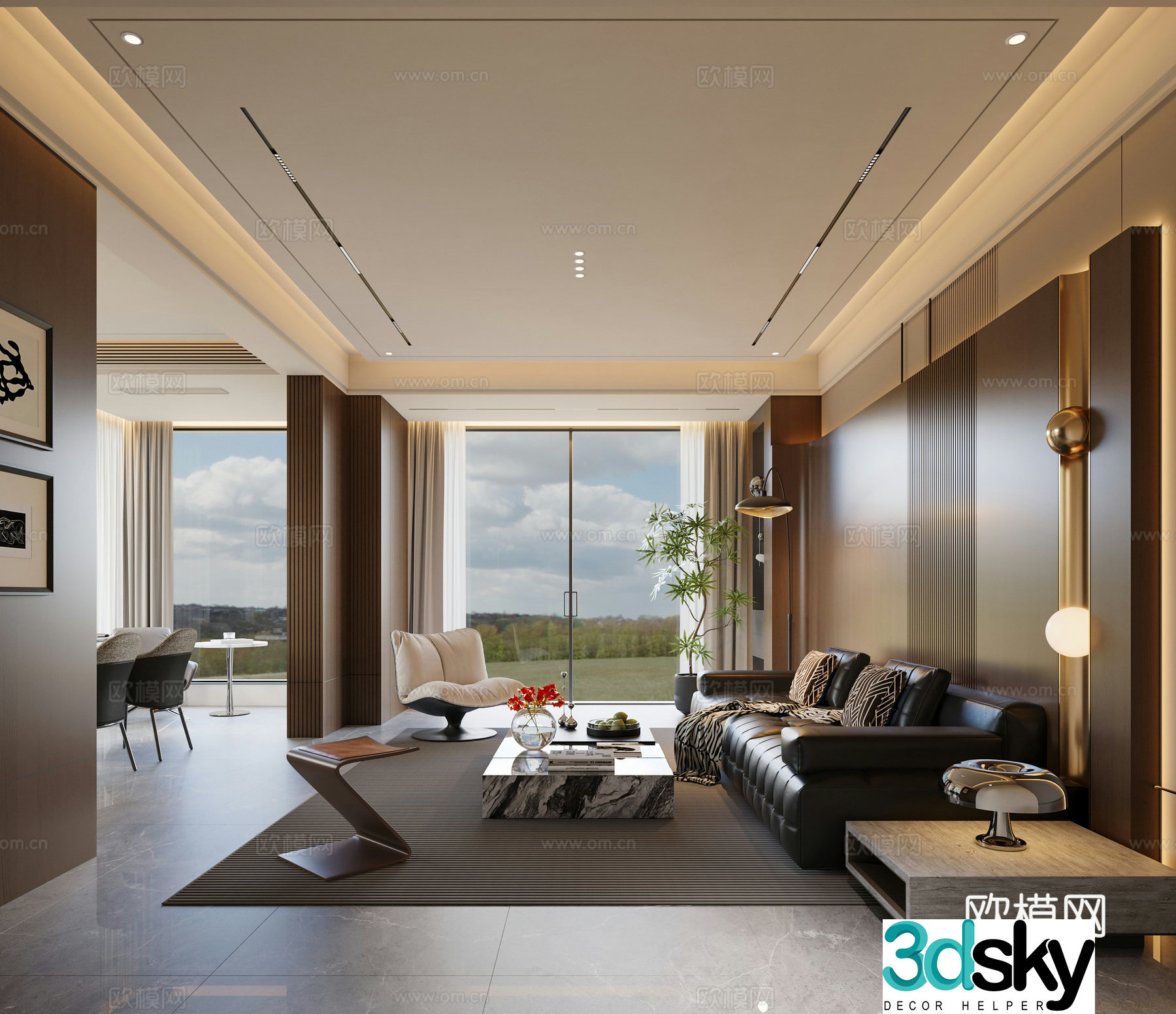 Modern Italian dining room 3d model
