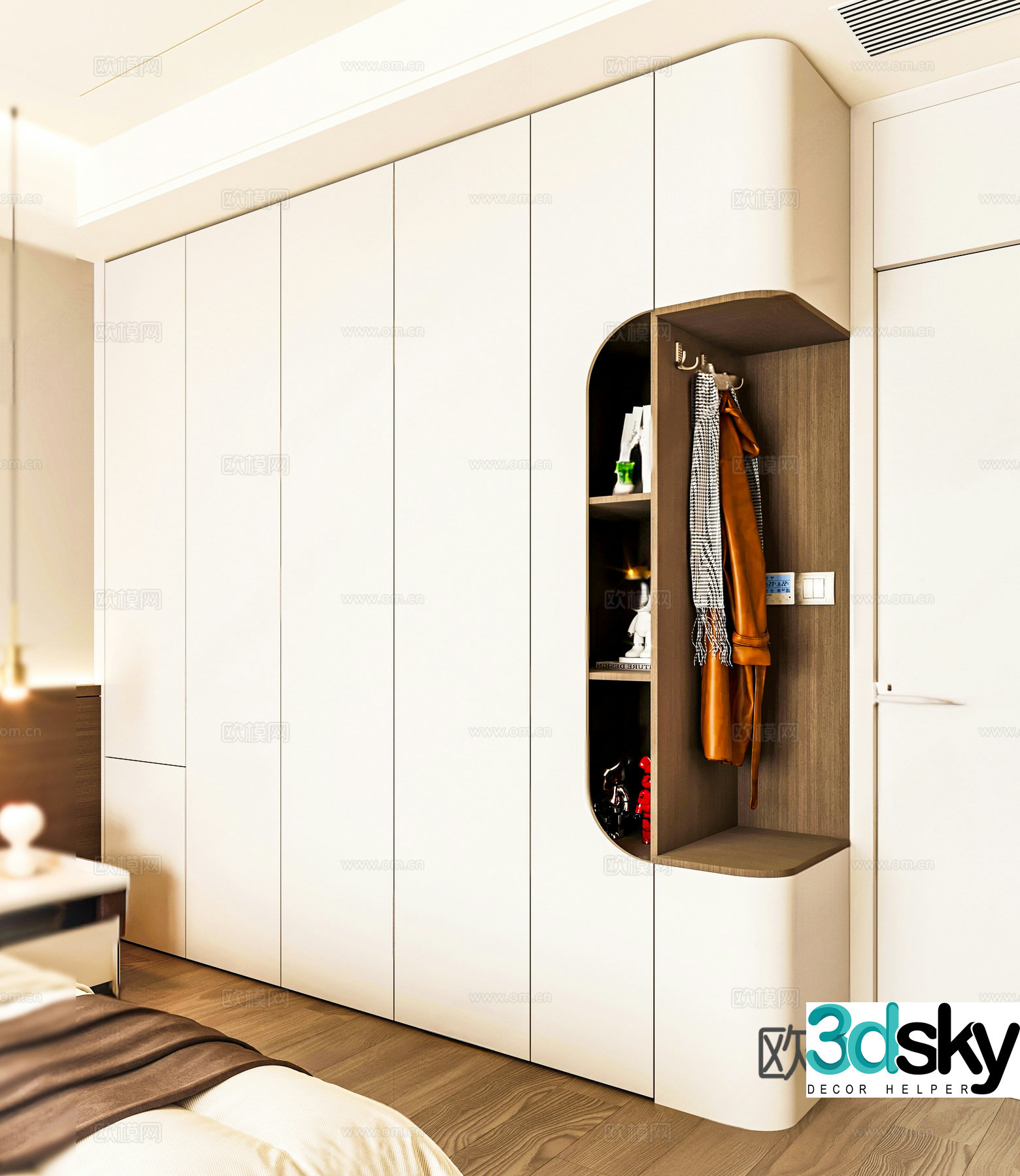 Modern Wardrobe Corner Wardrobe Wooden Wardrobe 3D Model