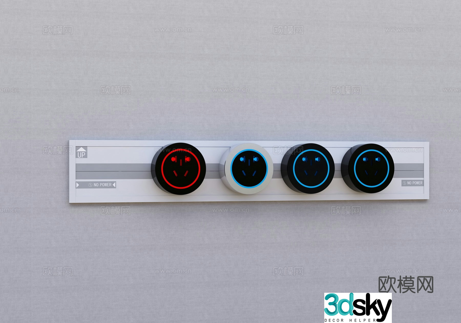 Modern socket track socket 3d model