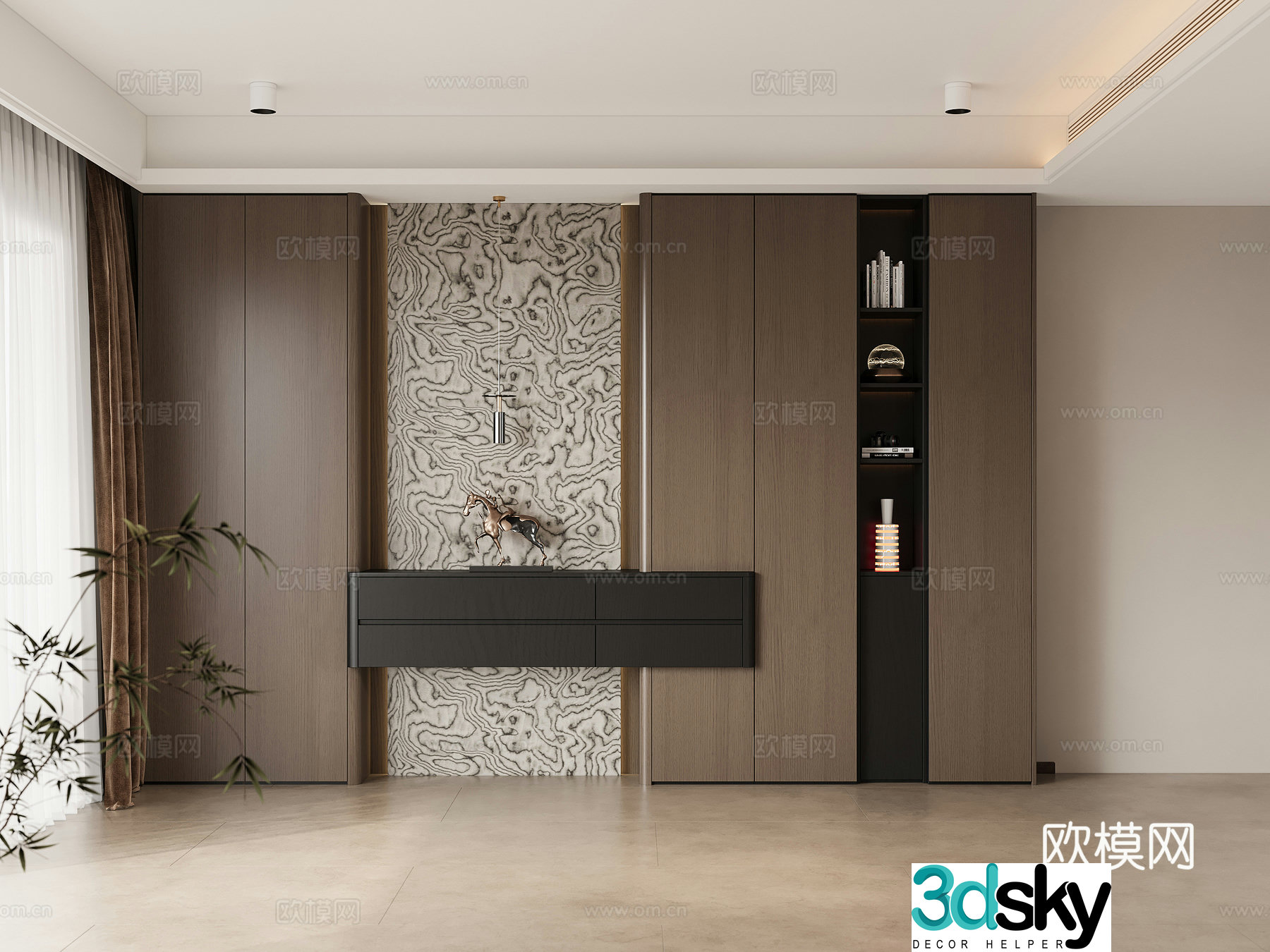 Italian bookcase 3d model