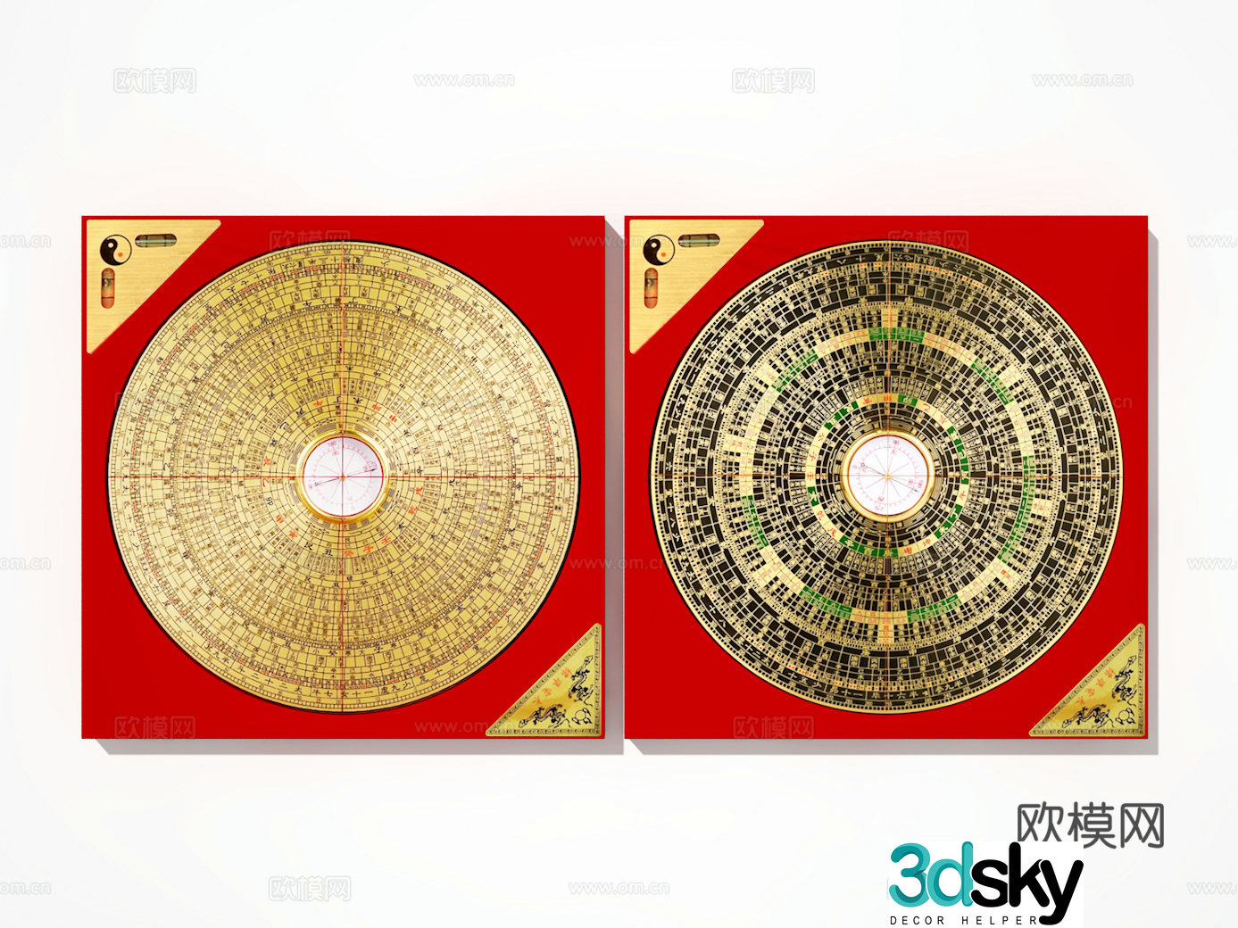 Copper compass 3D model