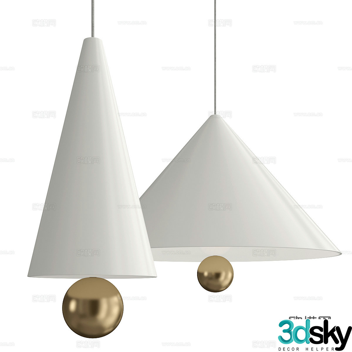 Modern light luxury minimalist decorative chandelier 3D model