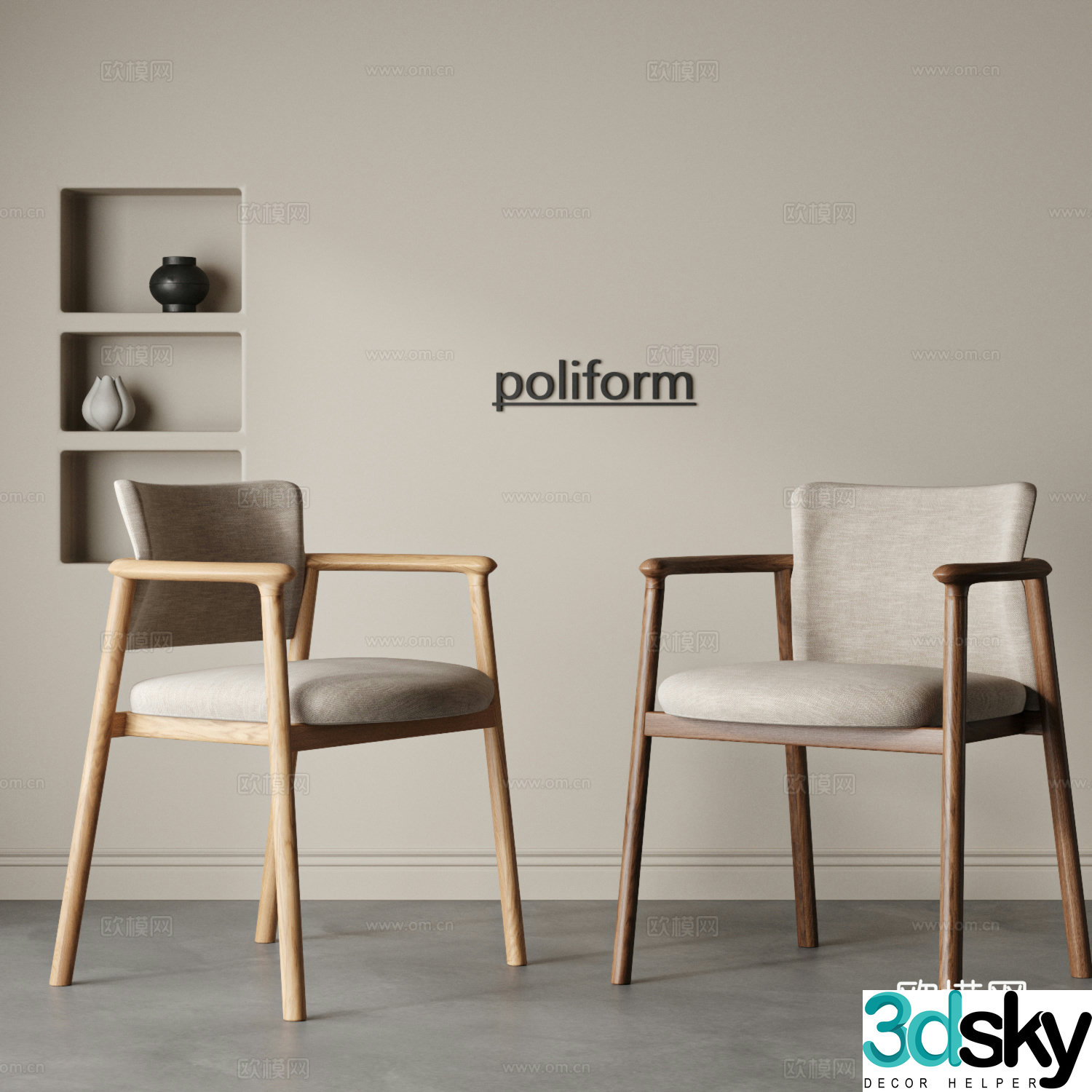 Modern dining chair combination single chair writing chair medieval dining chair book chair wooden chair cloth chair 3d model