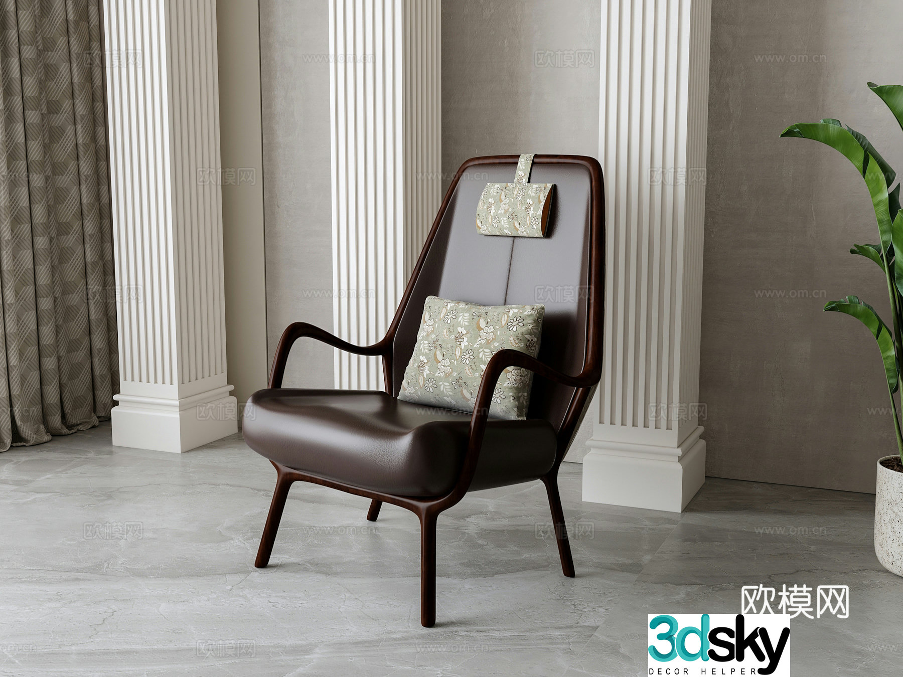 Retro lounge chair 3d model