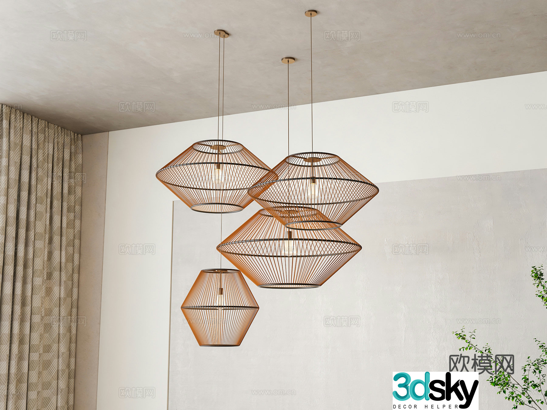 Nordic chandelier 3d model