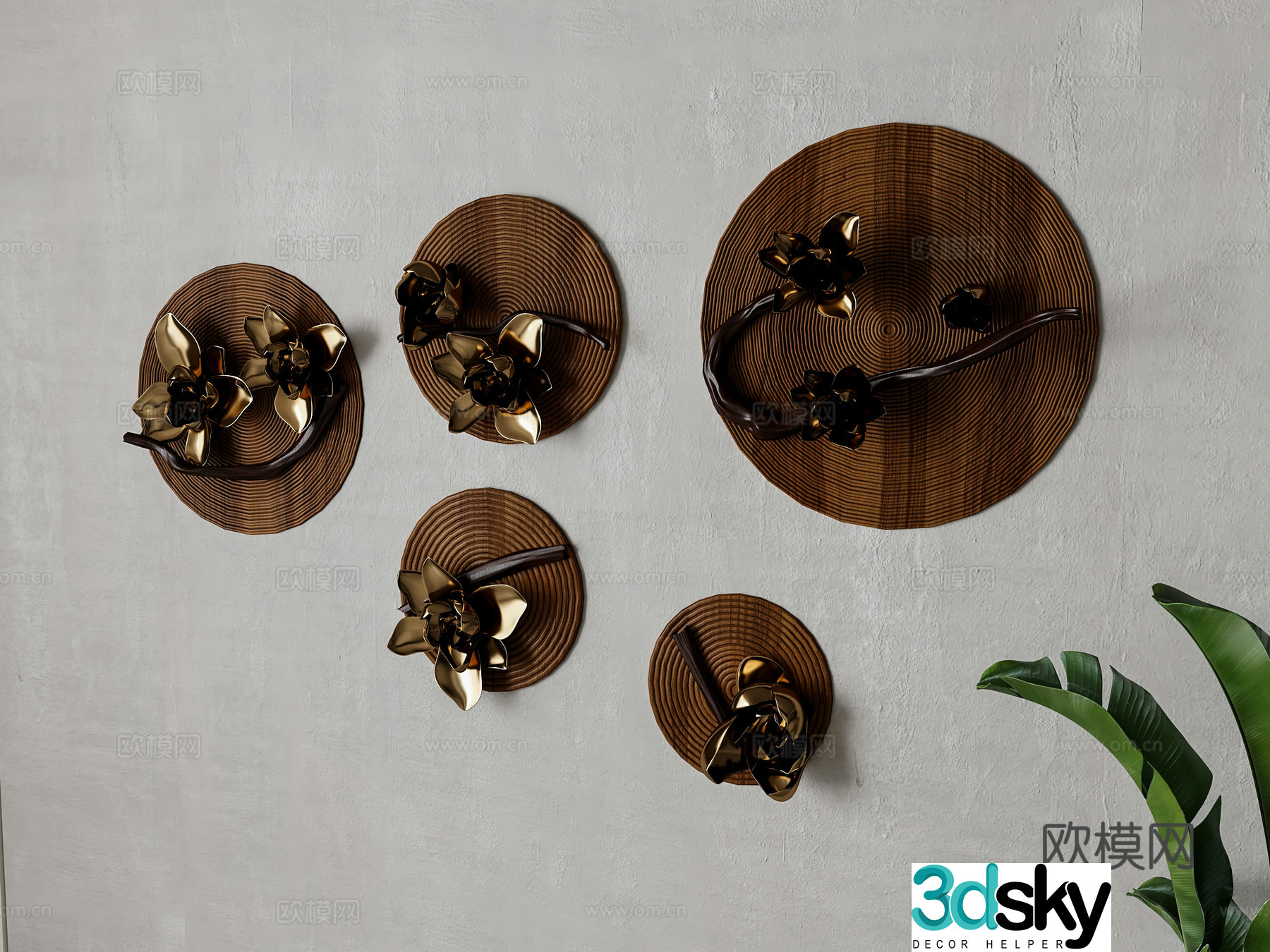Retro wall decoration pendant 3d model