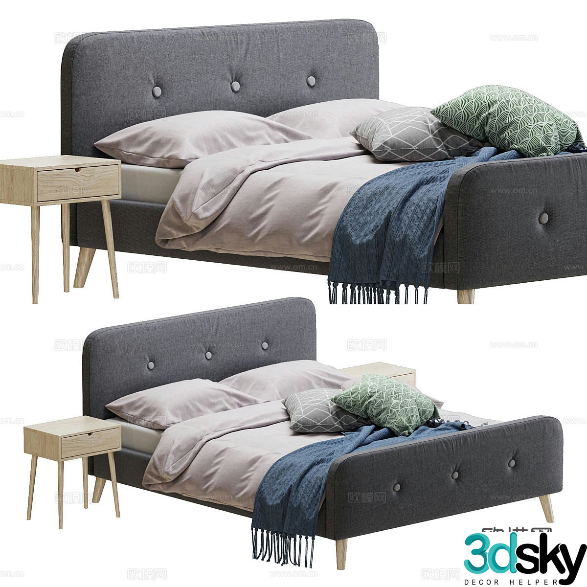Double bed 3d model