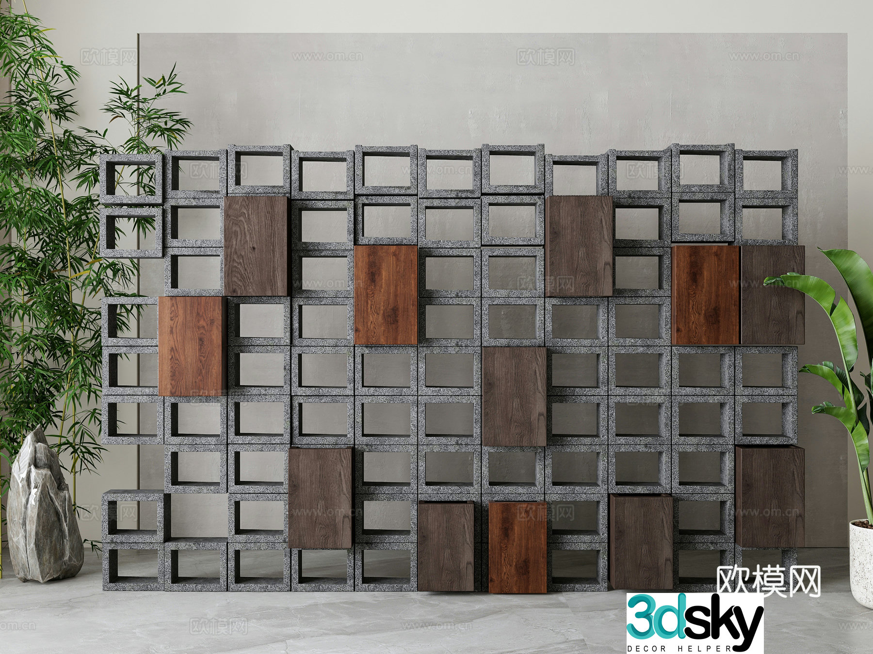 Wasabi wind partition wall 3d model