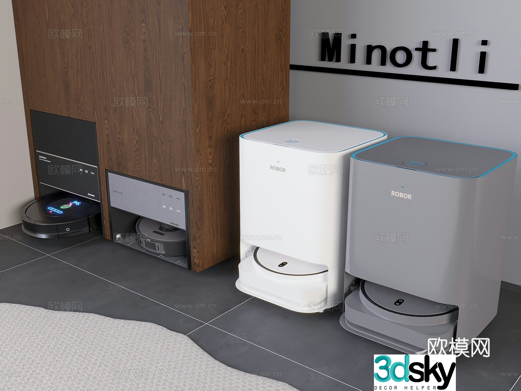 Intelligent sweeping robot, sweeping and mopping all-in-one machine, antique sweeping robot cabinet 3D model