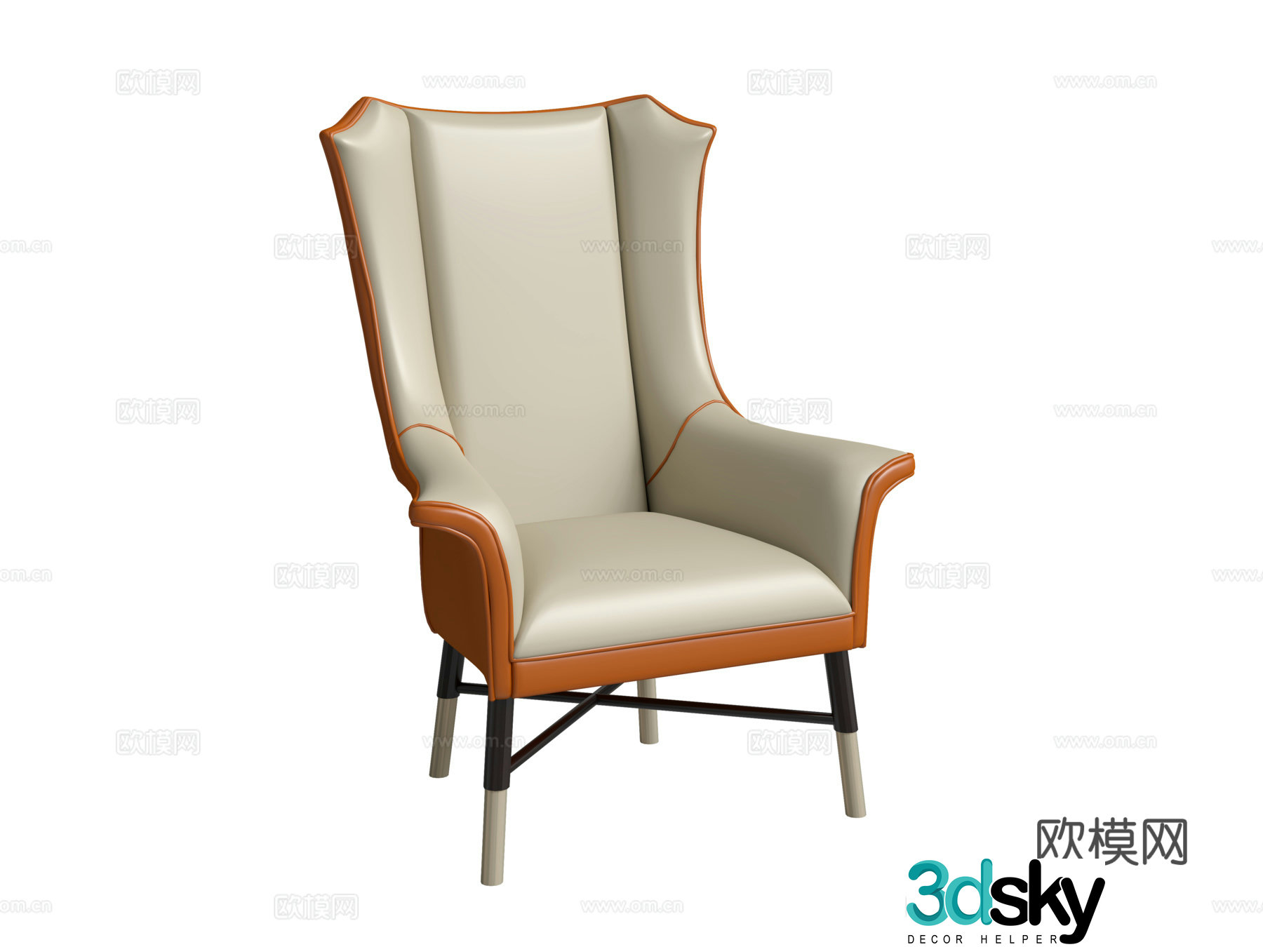 Light luxury leisure chair 3d model