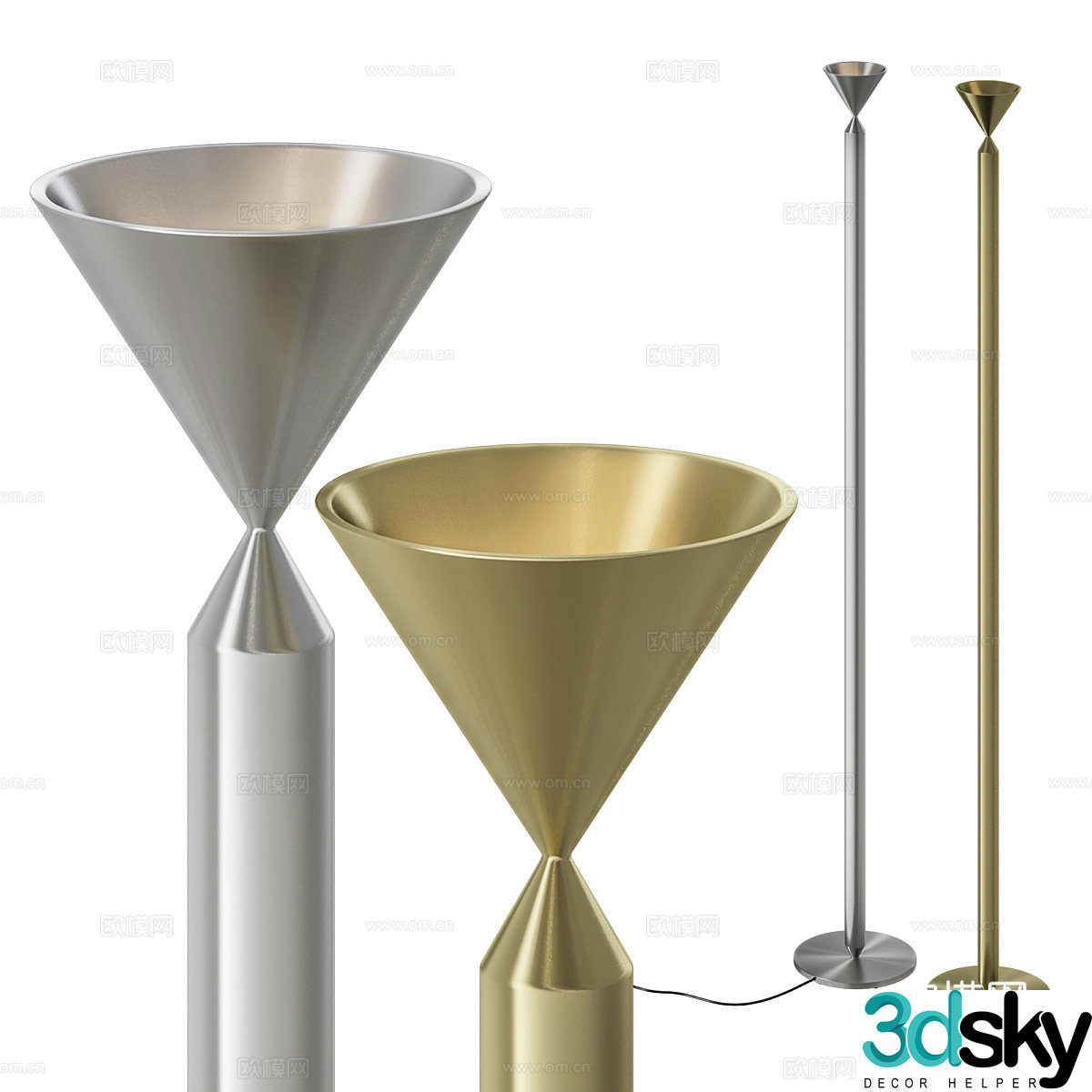 Modern light luxury metal floor lamp 3d model