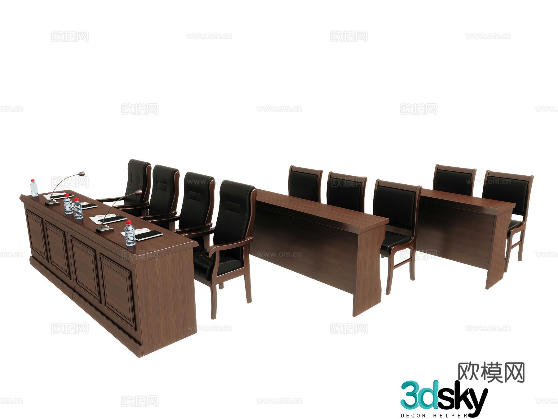 Conference table and chair combination 3D model
