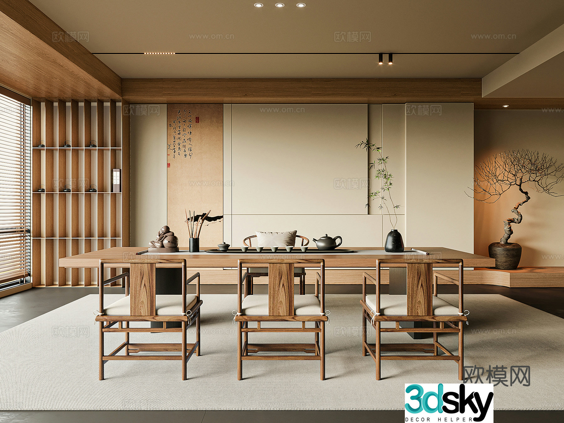 New Chinese tea room 3D model
