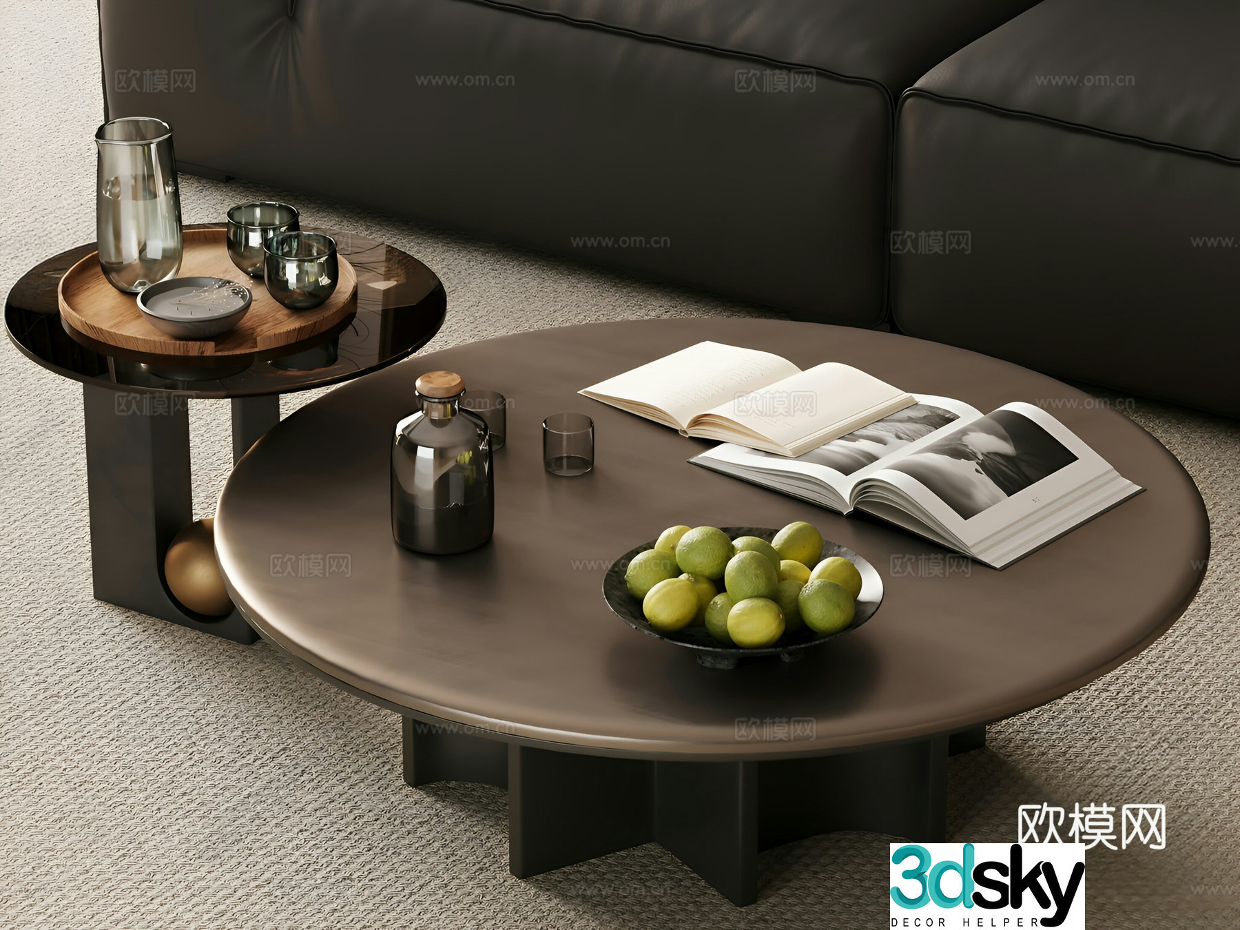 Modern light luxury combinations coffee table combinations ornament combinations 3D model