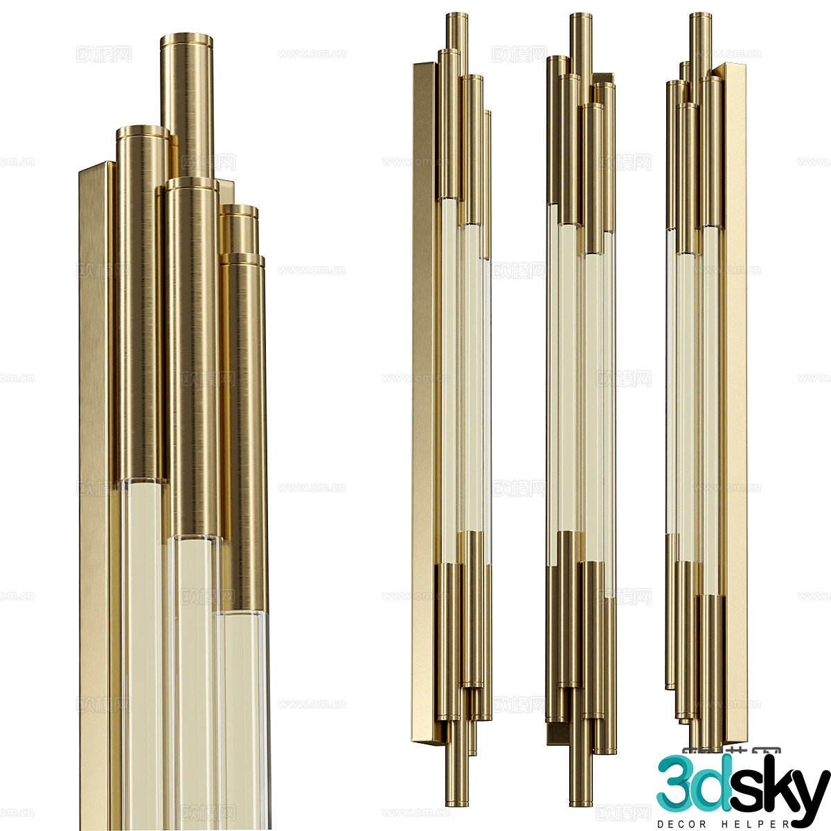 Modern light luxury decorative wall light 3d model
