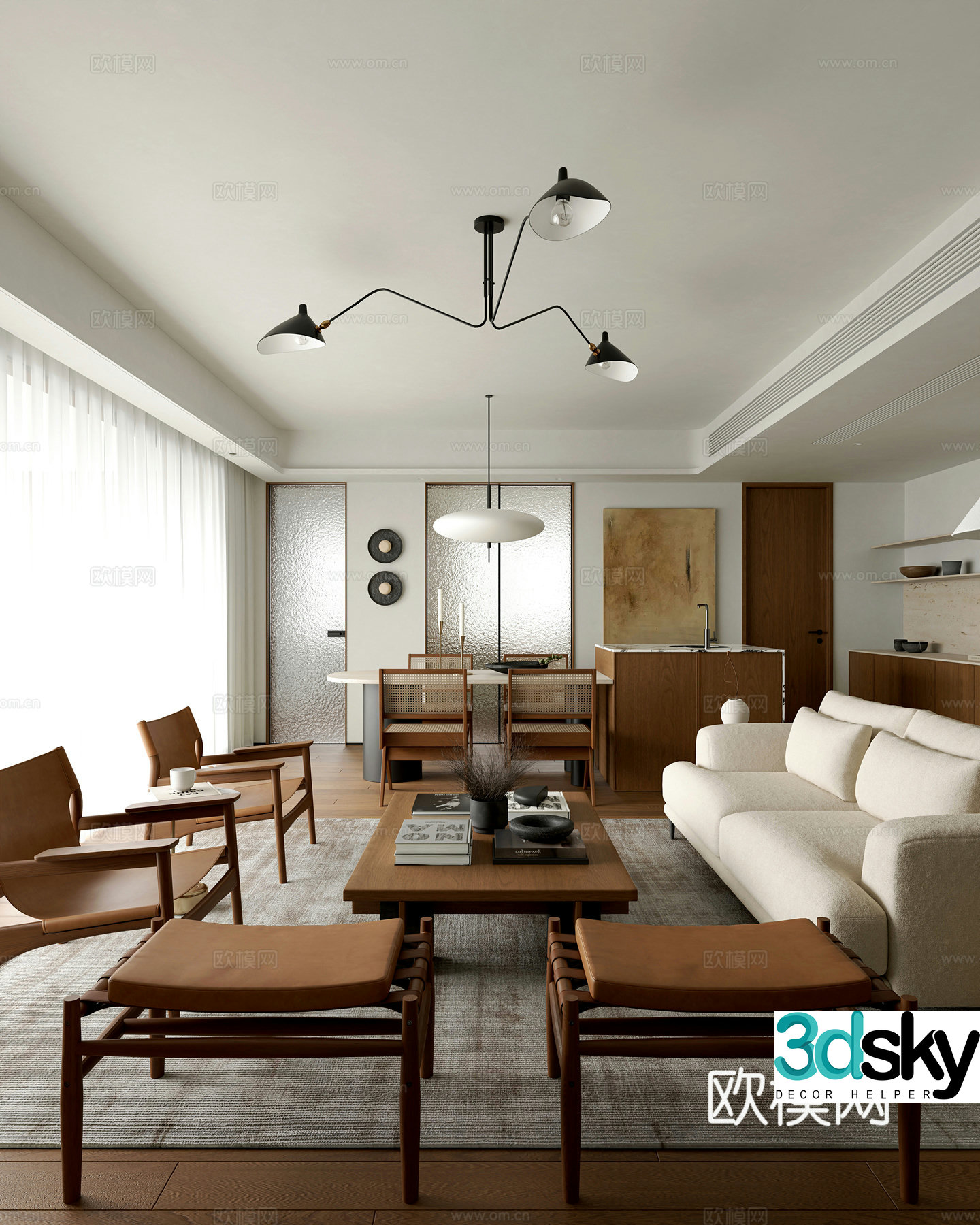 Modern medieval style restaurant 3d model