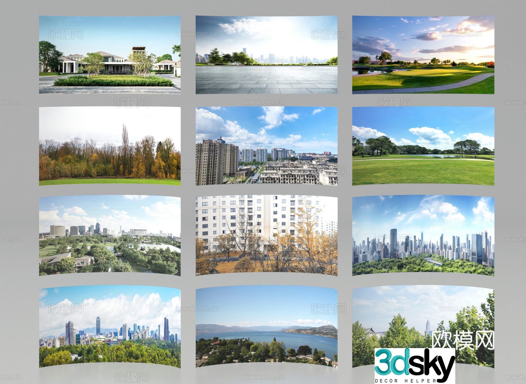 Surround background City background Green plant background Forest exterior landscape 3d model