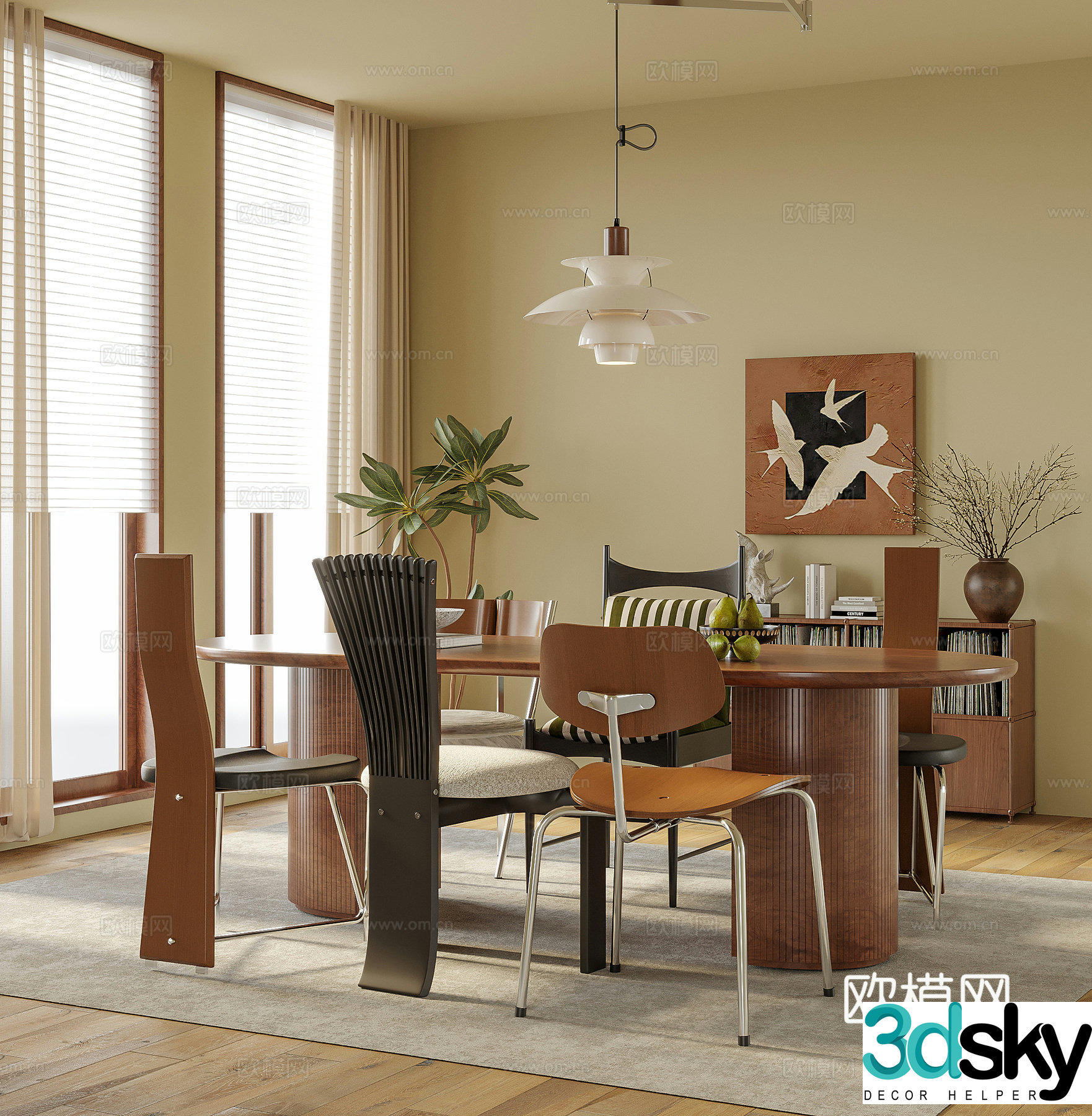 Modern restaurant 3d model