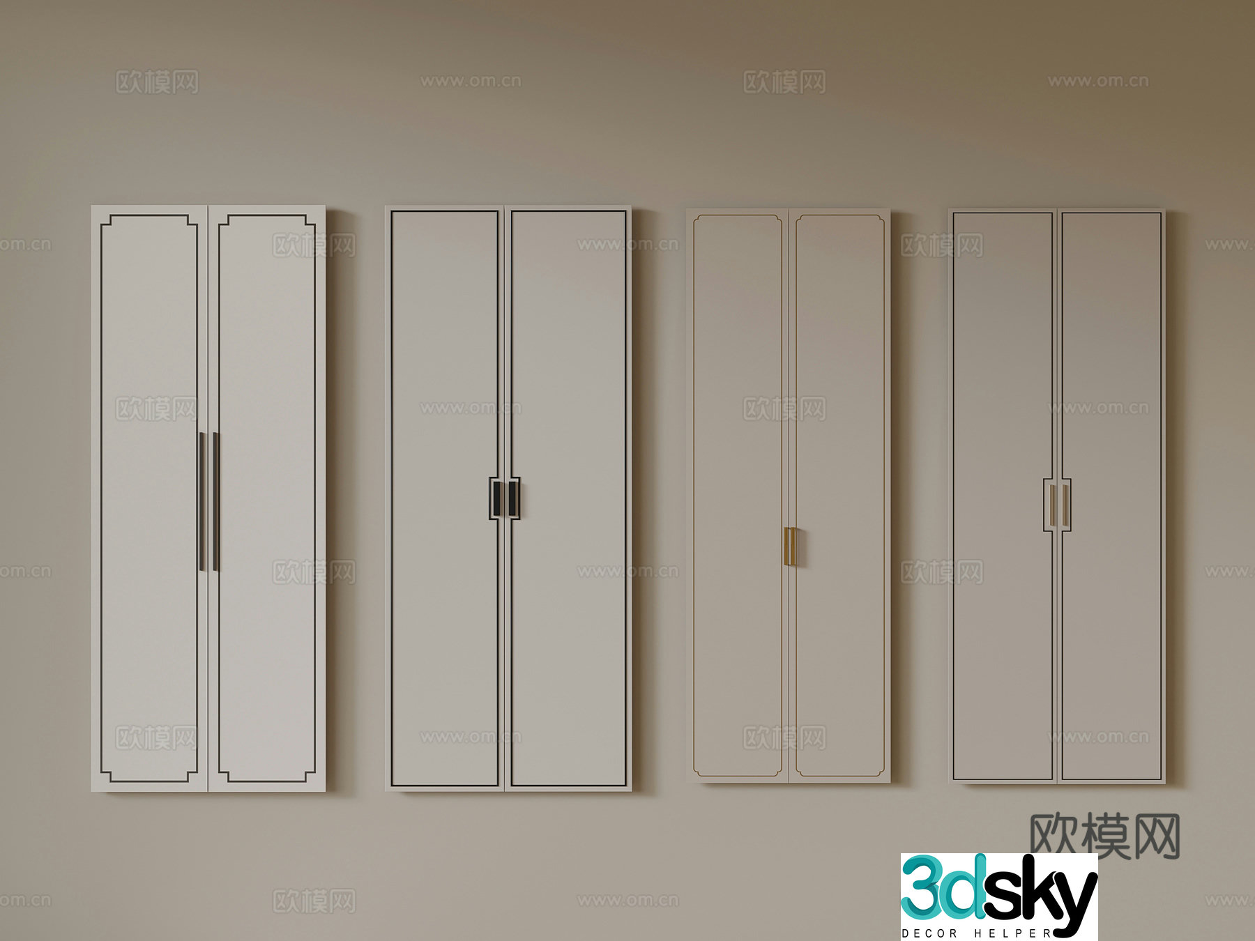 New Chinese door panel 3D model