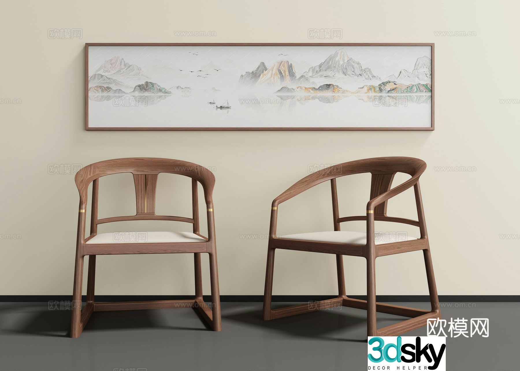 New Chinese casual chair 3D model