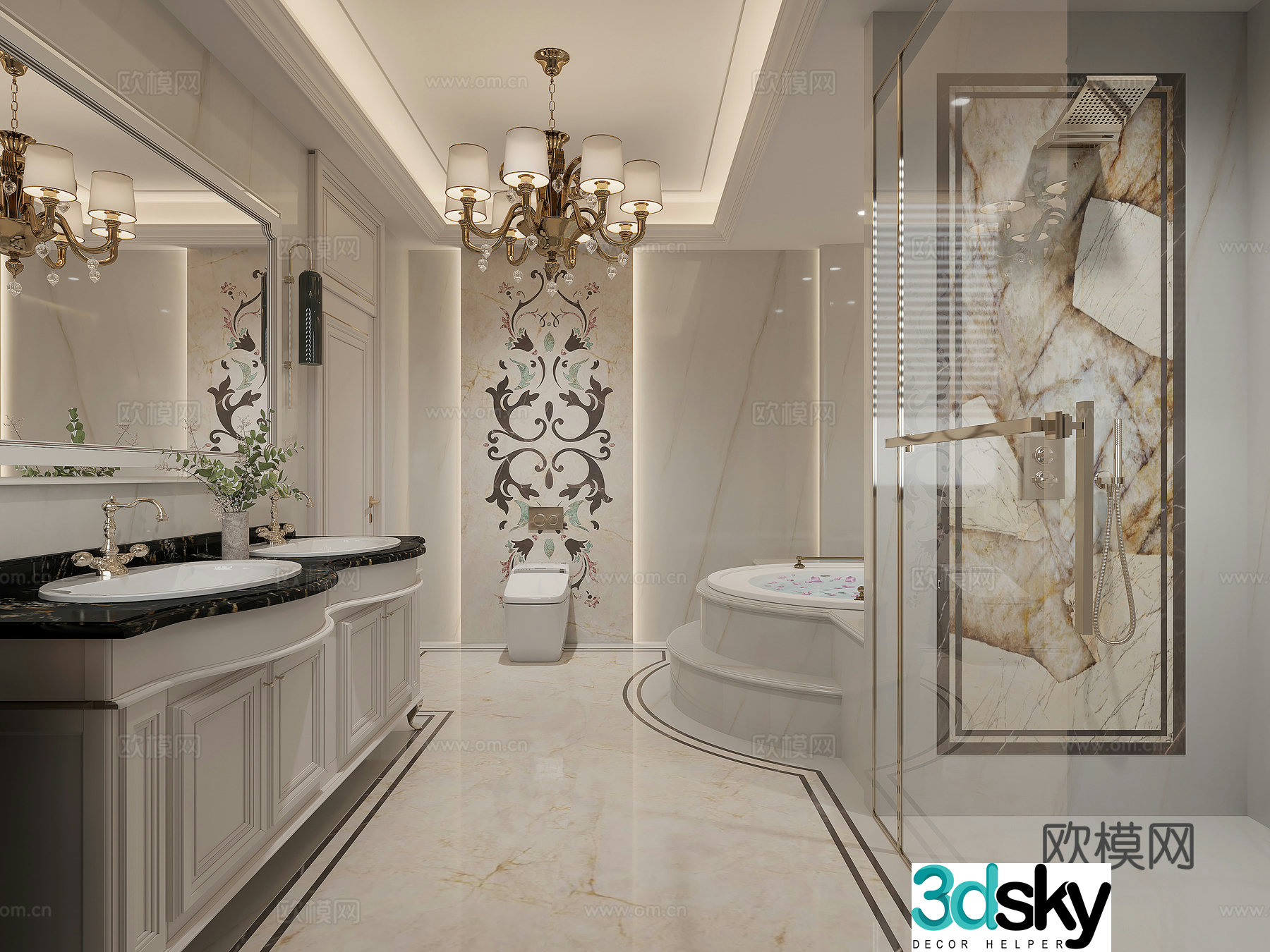 European bathroom 3D model