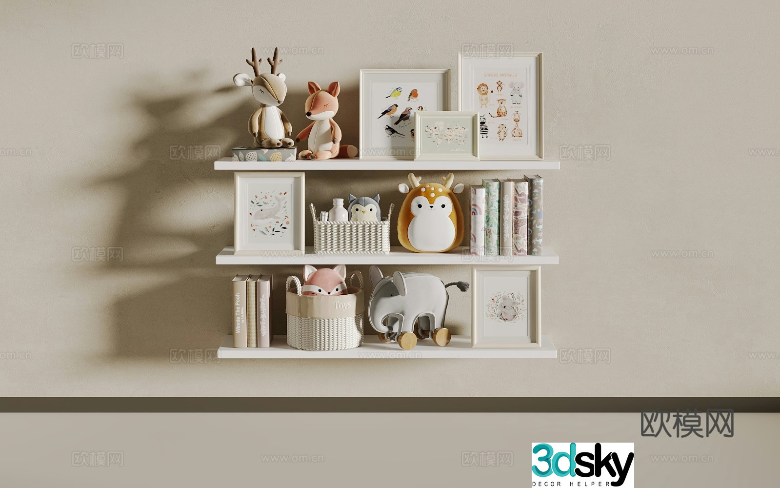 Children’s bookshelf 3d model