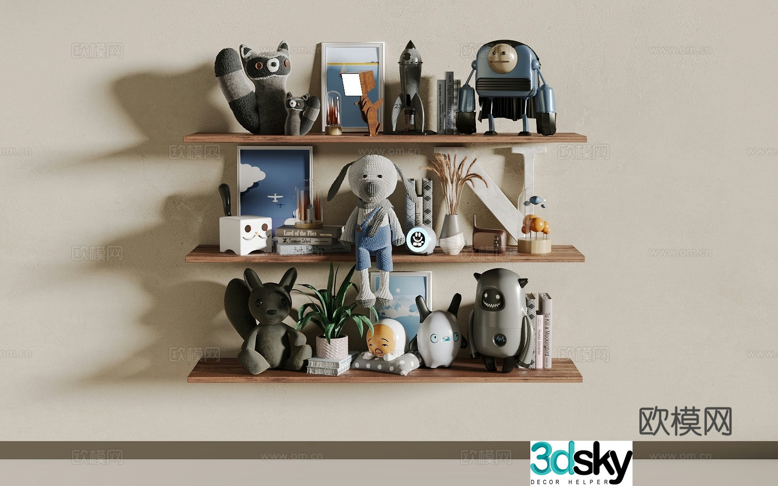 Children’s bookshelf 3d model