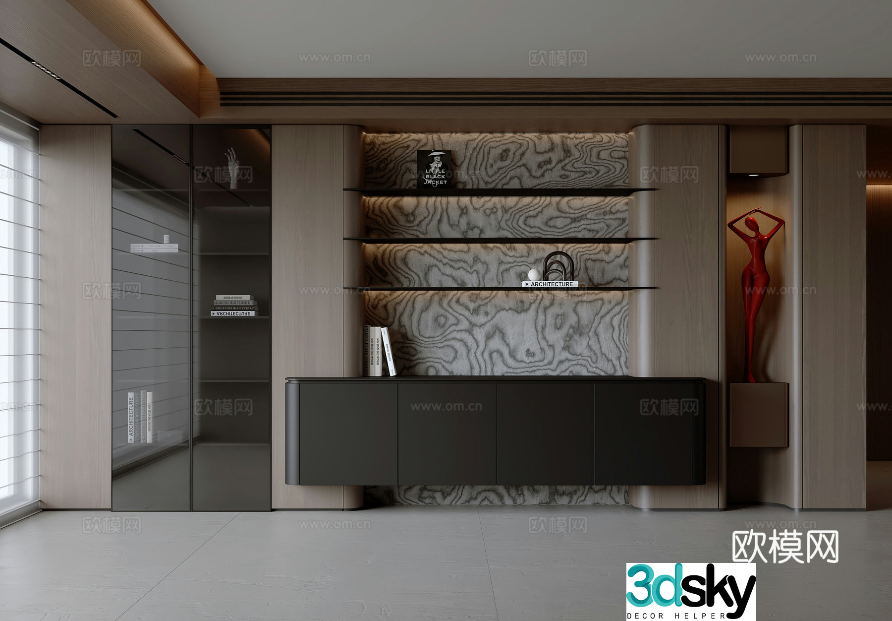 Modern Italian bookcase 3d model