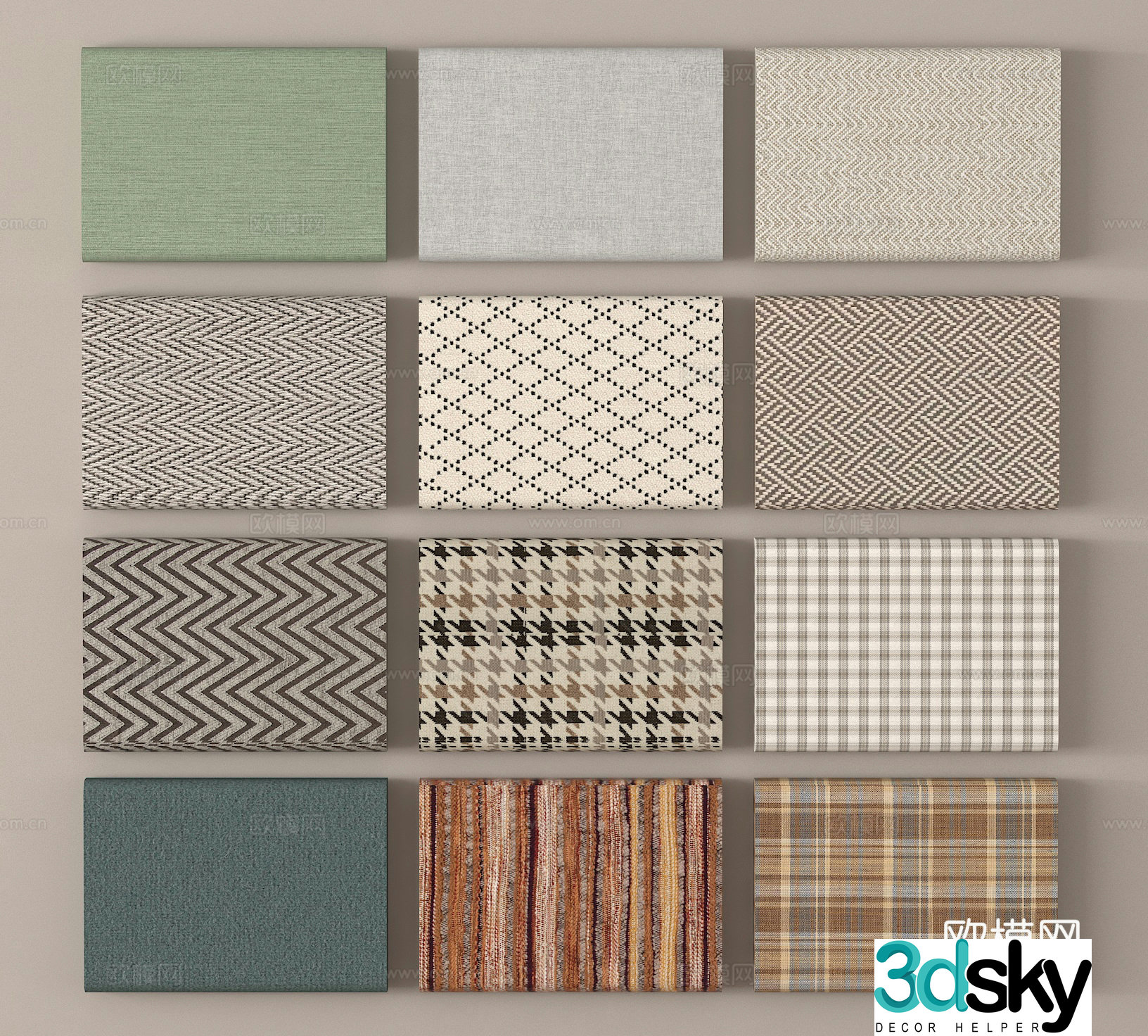Modern fabric fabric wall cloth wall panel 3d model