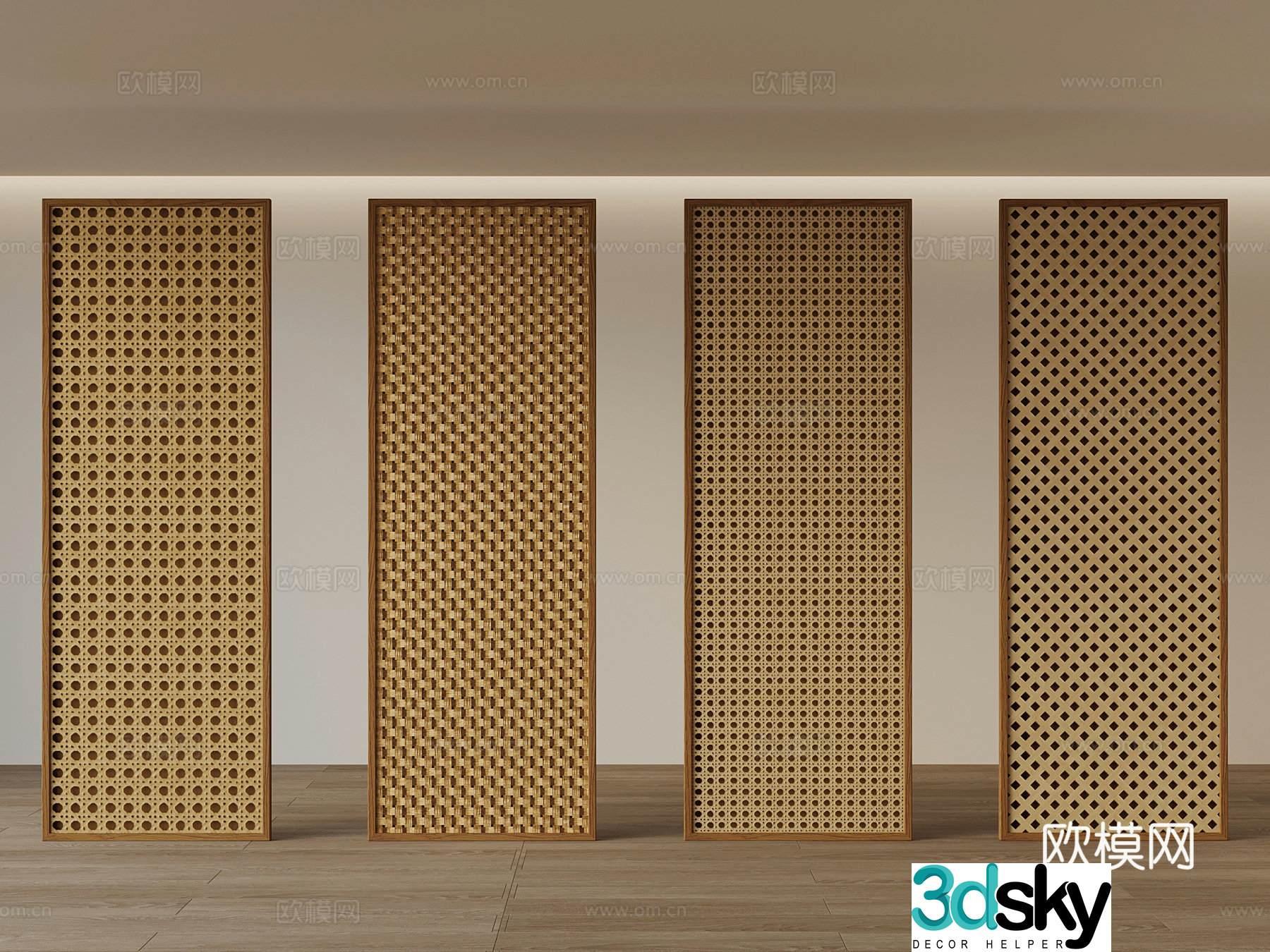 Modern hollow screen partition 3D model