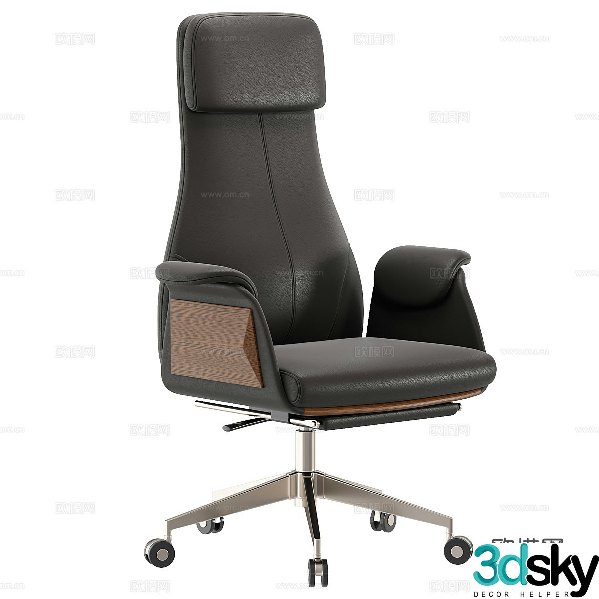 Modern Italian leather office chair 3d model