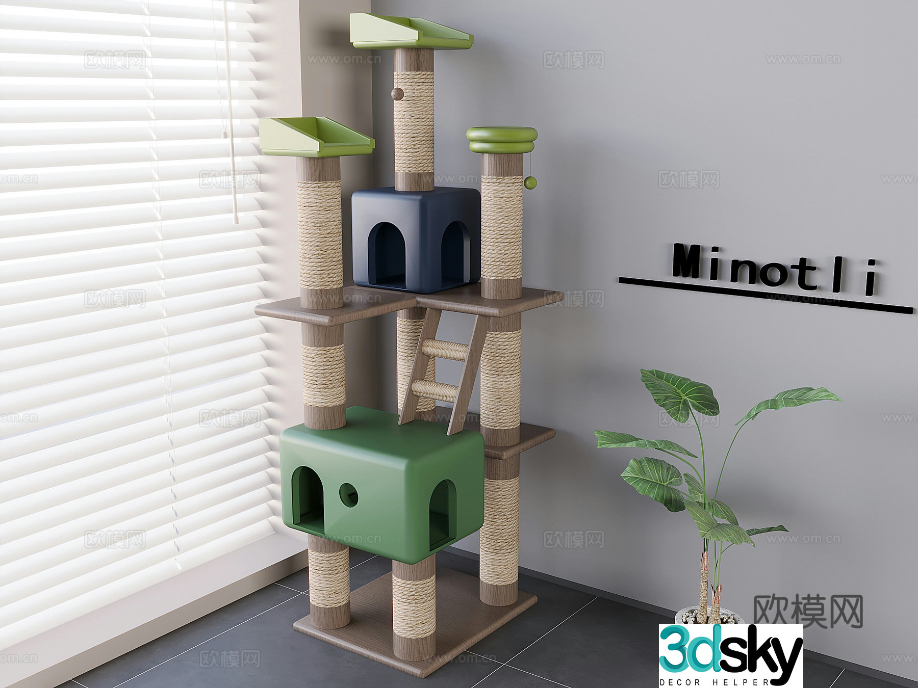 Cat climbing frame cat nest cat jumping platform cat villa cat room cat tree 3d model